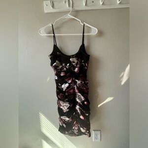 Floral Black and Pink Women's Dress